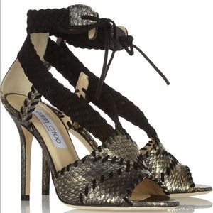 Jimmy Choo Black and Gold sandals